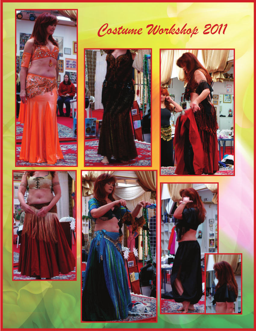collage of photos taken during the costume workshop